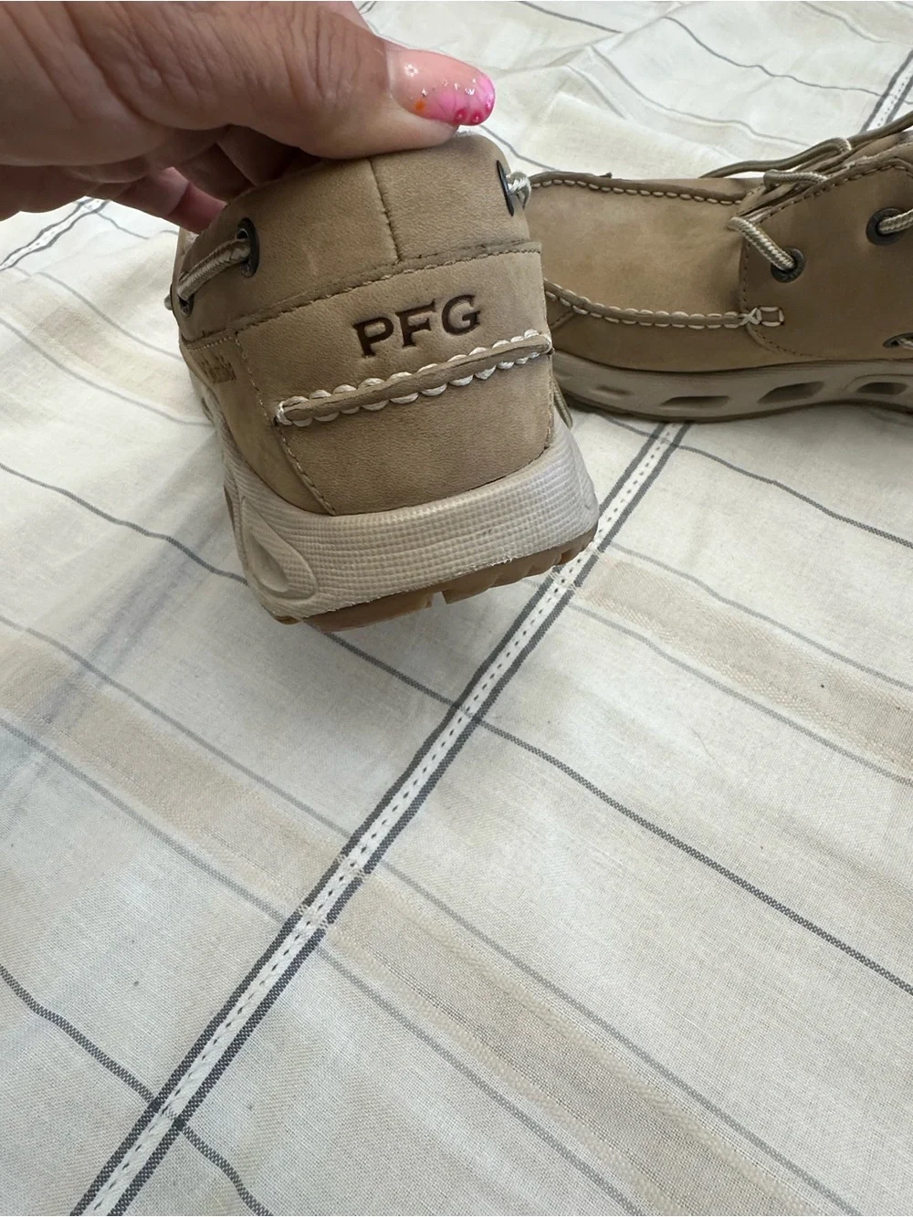 Columbia Men's Tan Moccasin-Style Boat Shoes Size 10